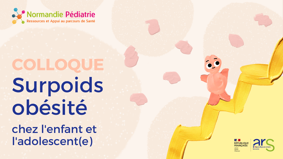 Affiche colloque surpoids obésité par Normandie Pédiatrie