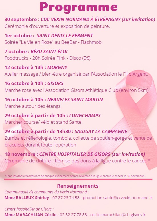 Programme Tous ensemble pour octobre rose
