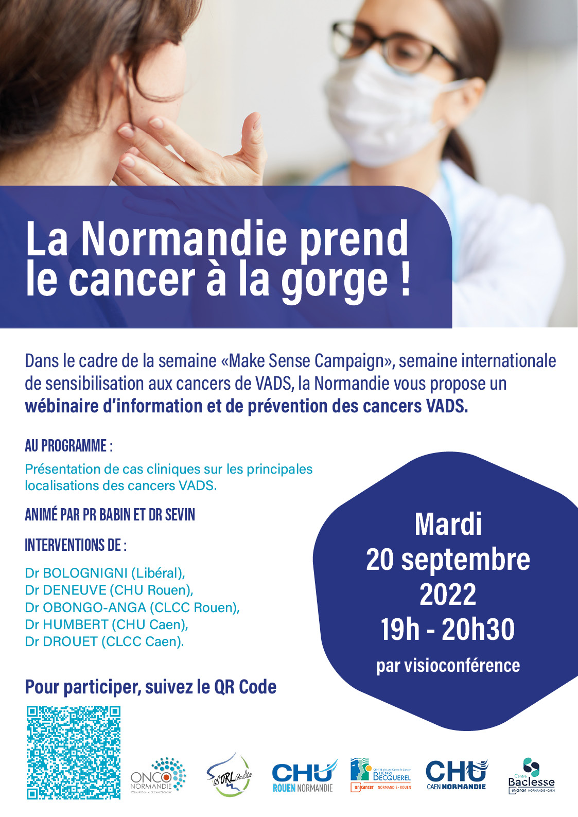 Affiche La Normandie prend le cancer à la gorge