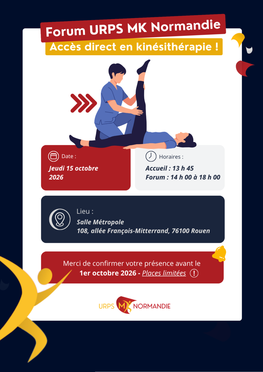 affiche avec date, heure et lieu de notre évènement