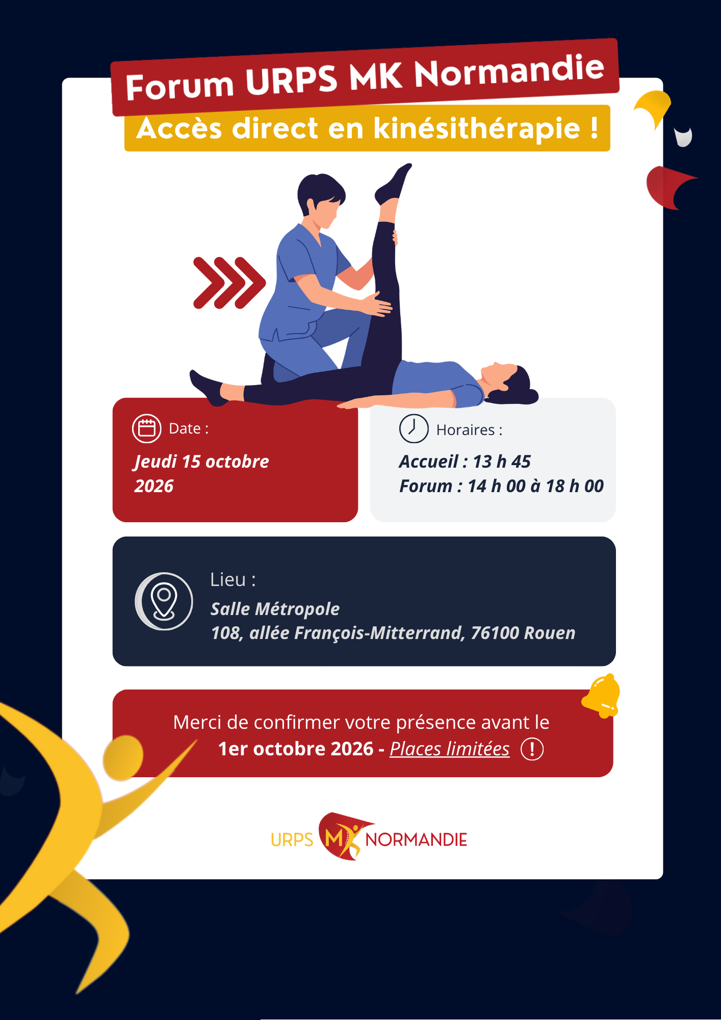 affiche avec date, heure et lieu de notre évènement